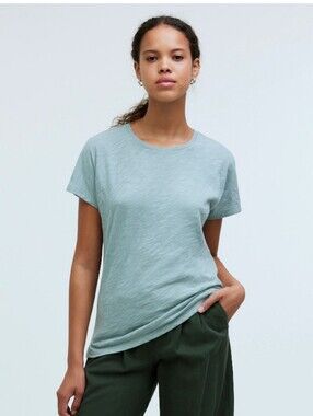 Dolman-Sleeve Crewneck Tee in Slub